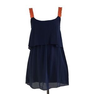 Fascination Tank Top Blue & Orange, Small